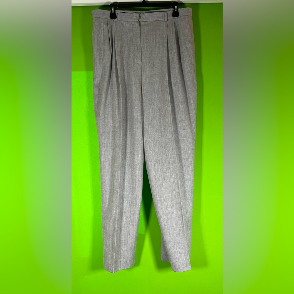 Lands' End Gray Classic Wool Suit Pants Size 18 Tall